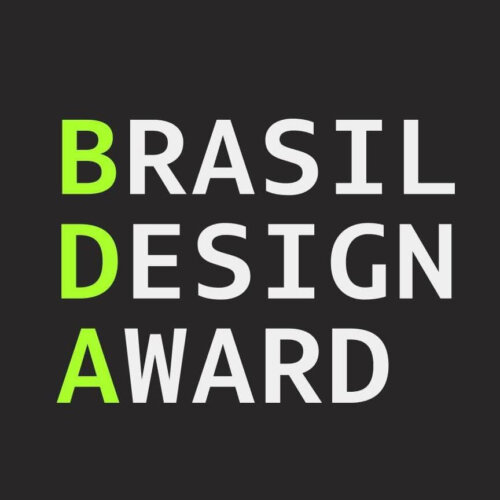 Logo da Brasil Design Award, destacado no texto sobre a Premiação da Calebe.