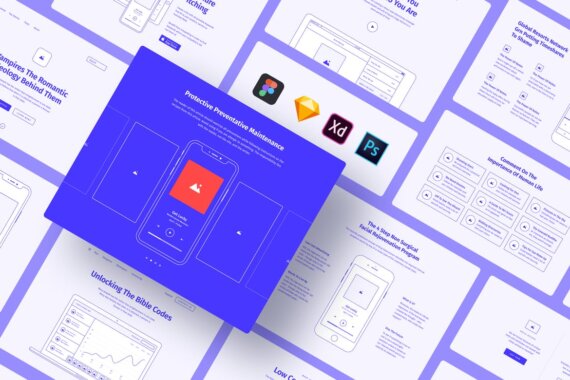 Como melhorar a usabilidade de um site: Exemplos de wireframes para sites e aplicativos, ou seja, desenhos de como será a interface daquela plataforma digital.